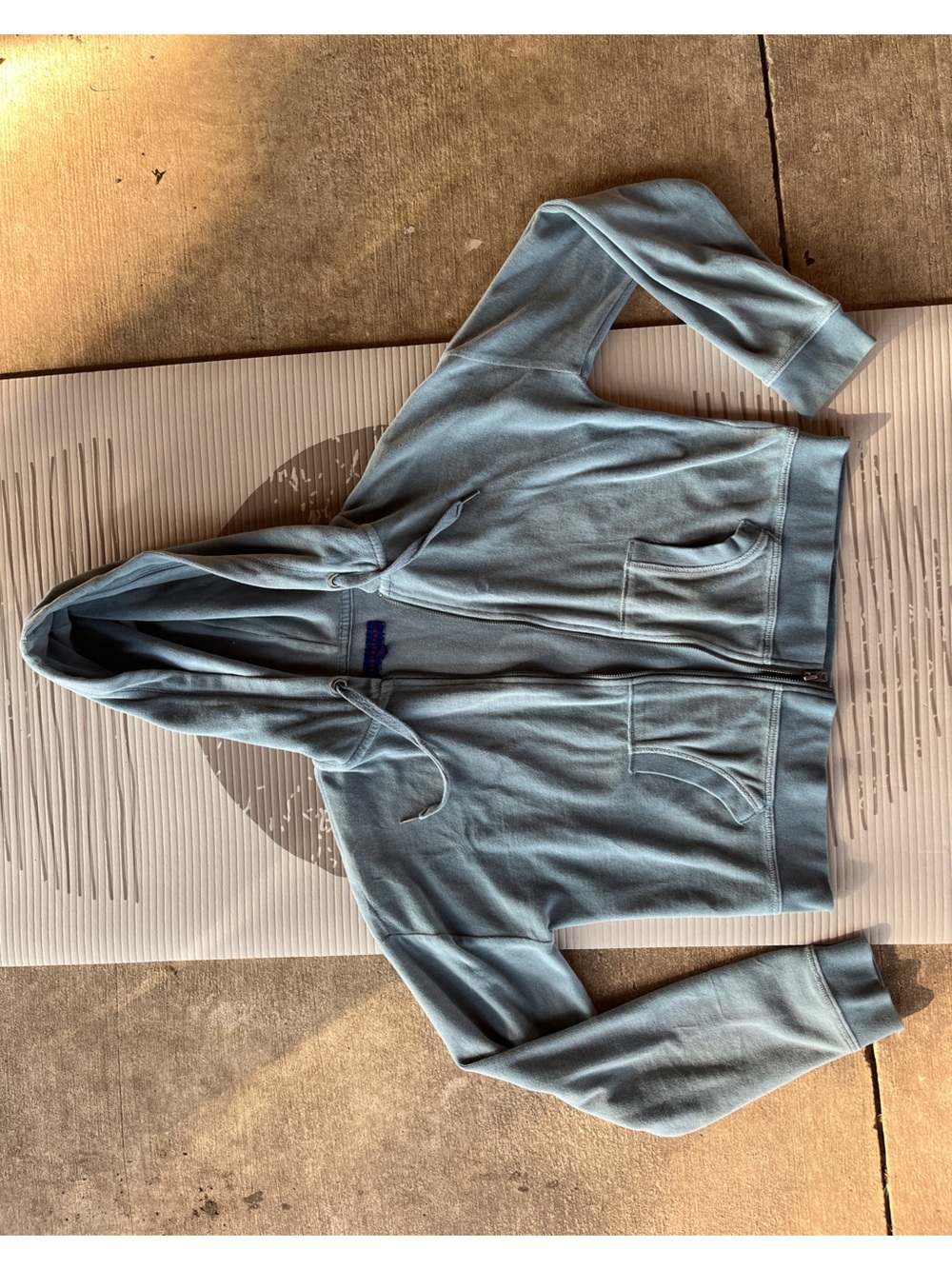 Aeropostale Light Blue Zip-Up Hoodie